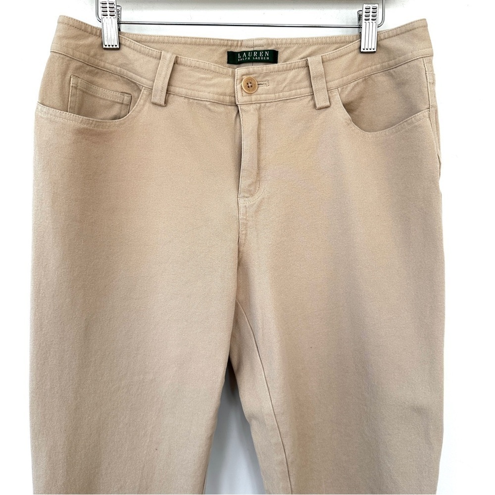 Lauren Ralph Lauren trousers, shorter length, mid-rise, stretch cotton